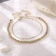thumbnail image 4 of Dainty Gold Bracelets for Women, 14K Gold Plated Adjustable Layered Bracelet, 4 of 5