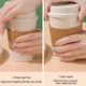 thumbnail image 5 of Vaso De Plástico Taza de café marrón de paja de trigo con tapa y varilla para remover, a prueba de fugas, reutilizable, para bebidas calientes (1 pieza) Rkxzt, 5 of 9