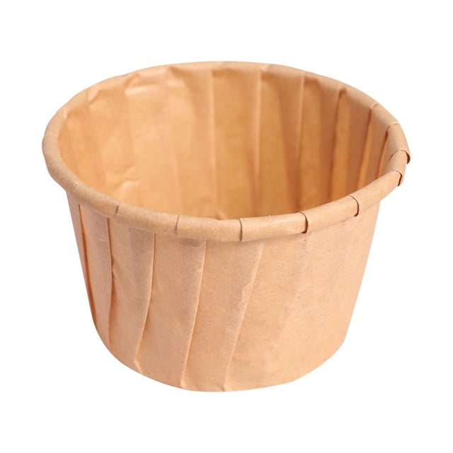COOPHYA 100pcs Simple and Solid Color Muffin Cup Brown Disposable Baking Cup for Home Bakers