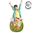 thumbnail image 3 of Abstract Storage Toy Bag Chair, Comic Graphics of Creative Star Formations with Round Hexagon Holes, Stuffed Animal Organizer Washable Bag, Large Size, Dark Teal Dark Yellow, by Ambesonne, 3 of 3