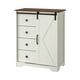 thumbnail image 1 of lios Innova | Mueble Organizador con 4 Cajones y 1 Puerta Corrediza Estilo Rústico, Comoda Cajonera Alta de MDF con Acero y Tela., 1 of 9