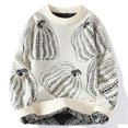 thumbnail image 3 of Suéter con estampado de calabaza cálido para hombre, suéteres de punto holgados e informales a la moda, suéteres navideños de alta gama para otoño e invierno de 2024, 3 of 5