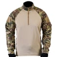 thumbnail image 2 of UVEASISHA Quarter Zip Sweatshirts for Men Outdoor Military Camo Pullovers Raglan Long Sleeve Stand Collar Tactical Sweatshirt,Khaki,XL, 2 of 4