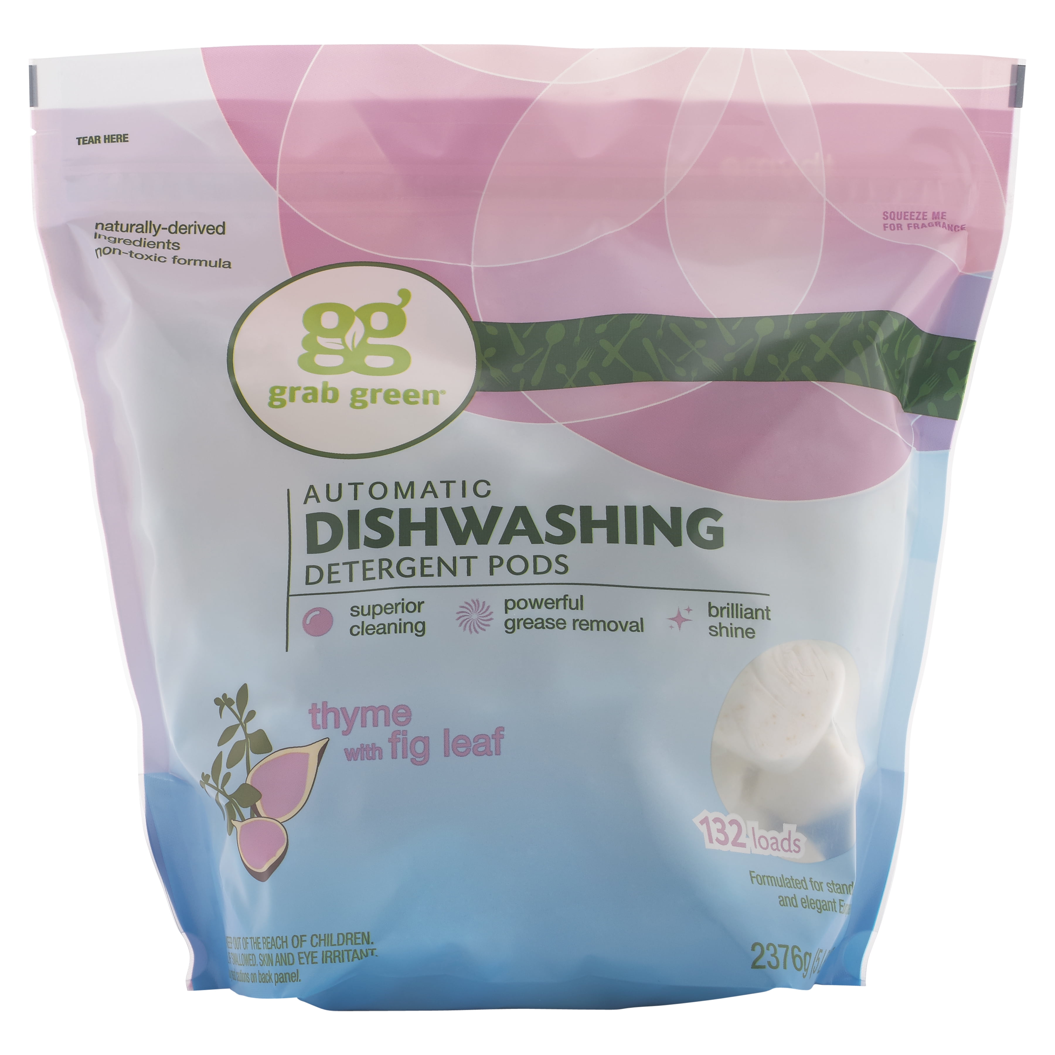 Grab Green Natural Automatic Dishwashing Detergent PreMeasured Powder