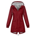 thumbnail image 6 of Ynynloco Women Waterproof Outdoor Hiking Raincoat Machine Washable Lined Rain Jacket Lightweight Hooded Jackets Trench Coats S-XXL, 6 of 8