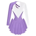thumbnail image 2 of Linjinx Big Girl's Athletic Ballet Dance Dress Roller Skating Dress Dancing Outfit Ice Figure Skating Lavender 10, 2 of 5