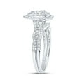 thumbnail image 2 of 10kt White Gold 1/2 Cttw Natural Diamond Pear Double Halo Wedding Engagement Anniversary Bridal Set, Women Size: 5-9, 2 of 4