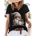 thumbnail image 3 of Farm Gnome Women's T-Shirt, Short Sleeve Tee Shirts Casual Tops Coffee Bean Crewneck T Shirt for Women, 3 of 8