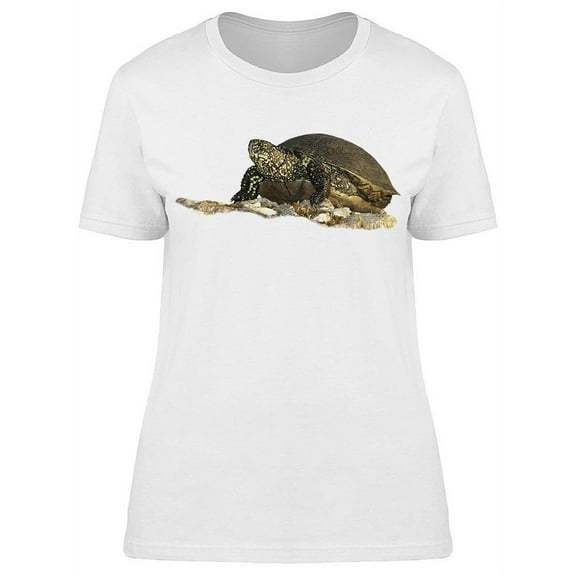 European Pond Terrapin Isolated T-Shirt Women -Image by Shutterstock, Female Large