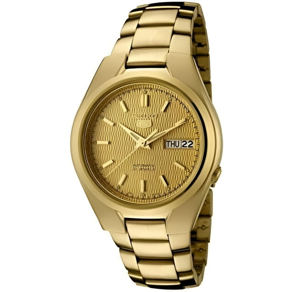 Seiko Men's 5 Automatic Goldtone Gold Dial Watch