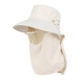 thumbnail image 3 of Sombrero para el sol con solapa para el cuello y cubre la cara, gorra de playa de verano, visera ligera, sombrero de pesca Beige, 3 of 9