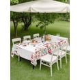 thumbnail image 3 of Outdoor Tablecloth with Umbrella Hole and Zipper, Valentine's Day Rectangle Table Cloth 60x120 Inch Waterproof Tablecloth, Watercolor Love Floral Leaves Spring Picnic Table Cover for Patio Camping, 3 of 7
