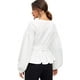 thumbnail image 2 of Blusa de manga larga con cuello en V y volantes para mujer Adepaton WRMH-231-12, 2 of 4