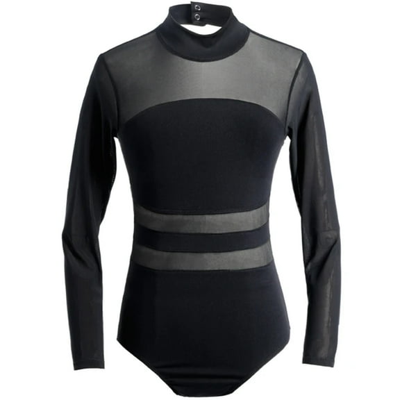 Woman Ballet Leotards Gymnastic Yoga Leotards Dancing Bodysuit Splice Dance Leotards Long Sleeves Swimsuit