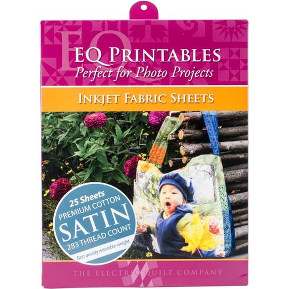 Electric Quilt P-CS025 Premium Printable Cotton Satin Fabric, 8.5 x 11 in. - 25 per Pack