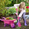 thumbnail image 2 of Juego de herramientas de jardinería para niños Qtioucp con carretilla rosa, 2 of 6