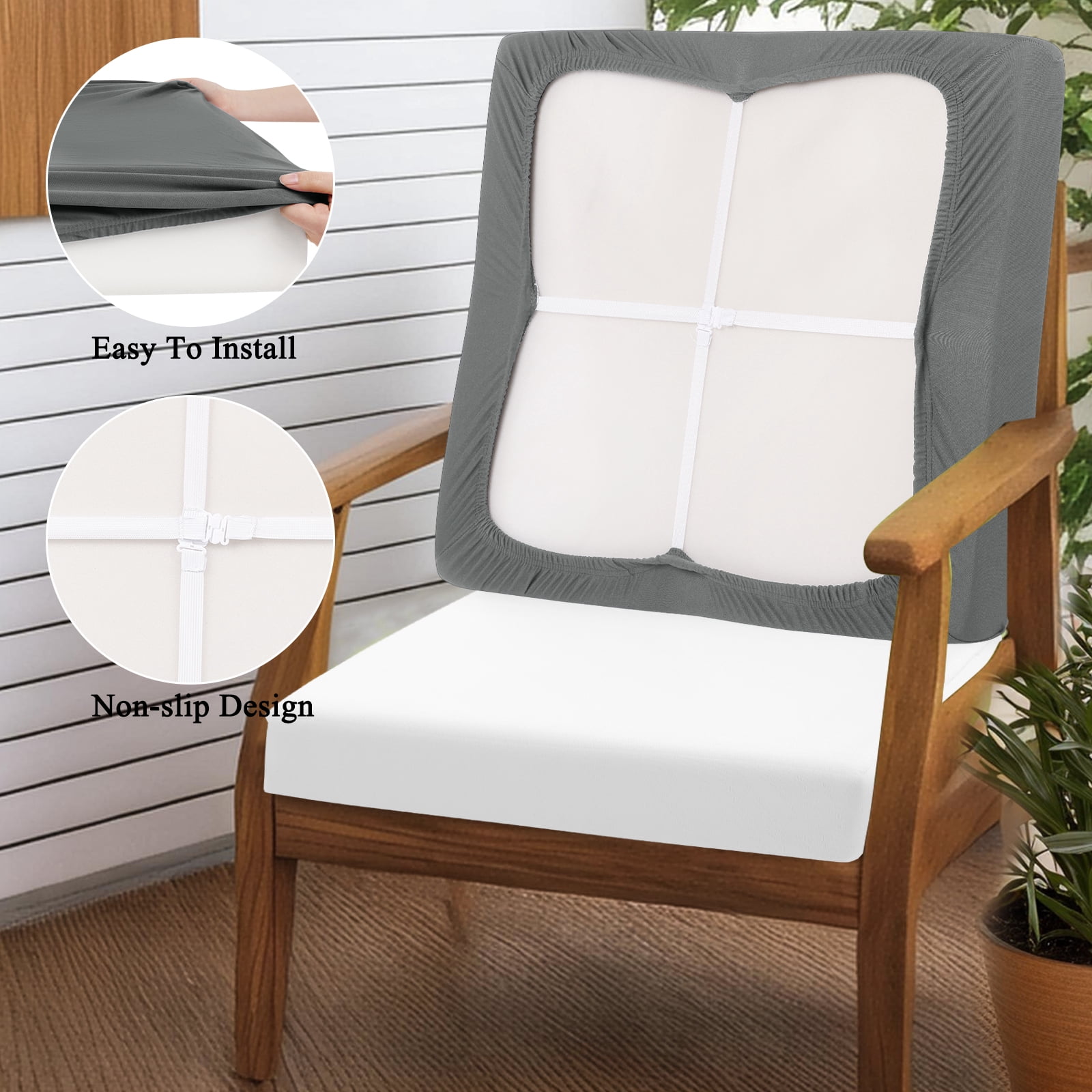 12 Pcs Patio Outdoor Cushion Covers Replacement Waterproof Stretch Sofa Couch Cushion Covers Washable Individual Couch Slipcovers Set Furniture Protector