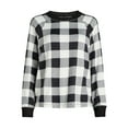 thumbnail image 6 of Joyspun Women’s Hacci Knit Buffalo Plaid Sleep Top with Long Sleeves, Sizes XS-3X, 6 of 6