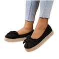 thumbnail image 2 of NOKIO Women's Sneakers Boat Breathable Women's Casual Shoes Comfortable Casual Shoes Women's Fashion Canvas Espadrille Flat Loafers with Bow Round Toe Platform Casual Slip On Walking Mom Shoes, 2 of 5
