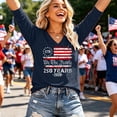thumbnail image 4 of Fabrcox S-5XL 1776-2026 250 Anniversary USA Shirt 3/4 Length Sleeve Flag Print 4th July Shirts for Women Independence Day Celebration Freedom Patriotic Tunic Top for Women, 4 of 5