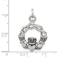 thumbnail image 3 of FB Jewels Sterling Silver Antiqued Claddagh Pendant, 3 of 4