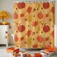 thumbnail image 4 of Shower Curtains for Bathroom-72"x72",Thanksgiving Pumpkin Fall Orange Maple Leaf Seamless Waterproof Bath Curtain Shower Curtain Set, 4 of 7
