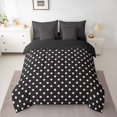 thumbnail image 2 of Feelyou Fashion Polkadots Teen Bedding Comforter Set 7pcs, Black Pink King Bedding Sets, 2 of 8