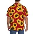 thumbnail image 3 of Kdxio Men'S Hawaiian Shirt For Men Short Sleeve Shirt Sunflowers On Red Summer Casual Holiday Beach Button Down T-Shirts, 3 of 5