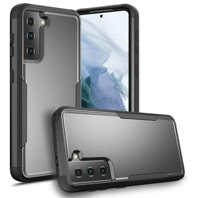 Samsung Galaxy S21 FE Étui Rigide par Phonesmart, Comprenant Deux Couches de Matériau Antichoc avec un Dos en PC Solide et un Pare-Chocs en TPU Souple. l'Étui Comprend une Étui Intérieure Géométrique Souple pour une Meilleure absorption des Chocs, Quatre Coins Coussinés Anti-Chute, et des Bords Surélevés pour Protéger l'Écran et l'Objectif de l'Appareil Photo. Conçu avec des Découpes Précises pour un Accès Facile à Toutes les Fonctionnalités et des Boutons Tactiles pour un Retour Solide. Présenté dans une Finition Grise Élégante.