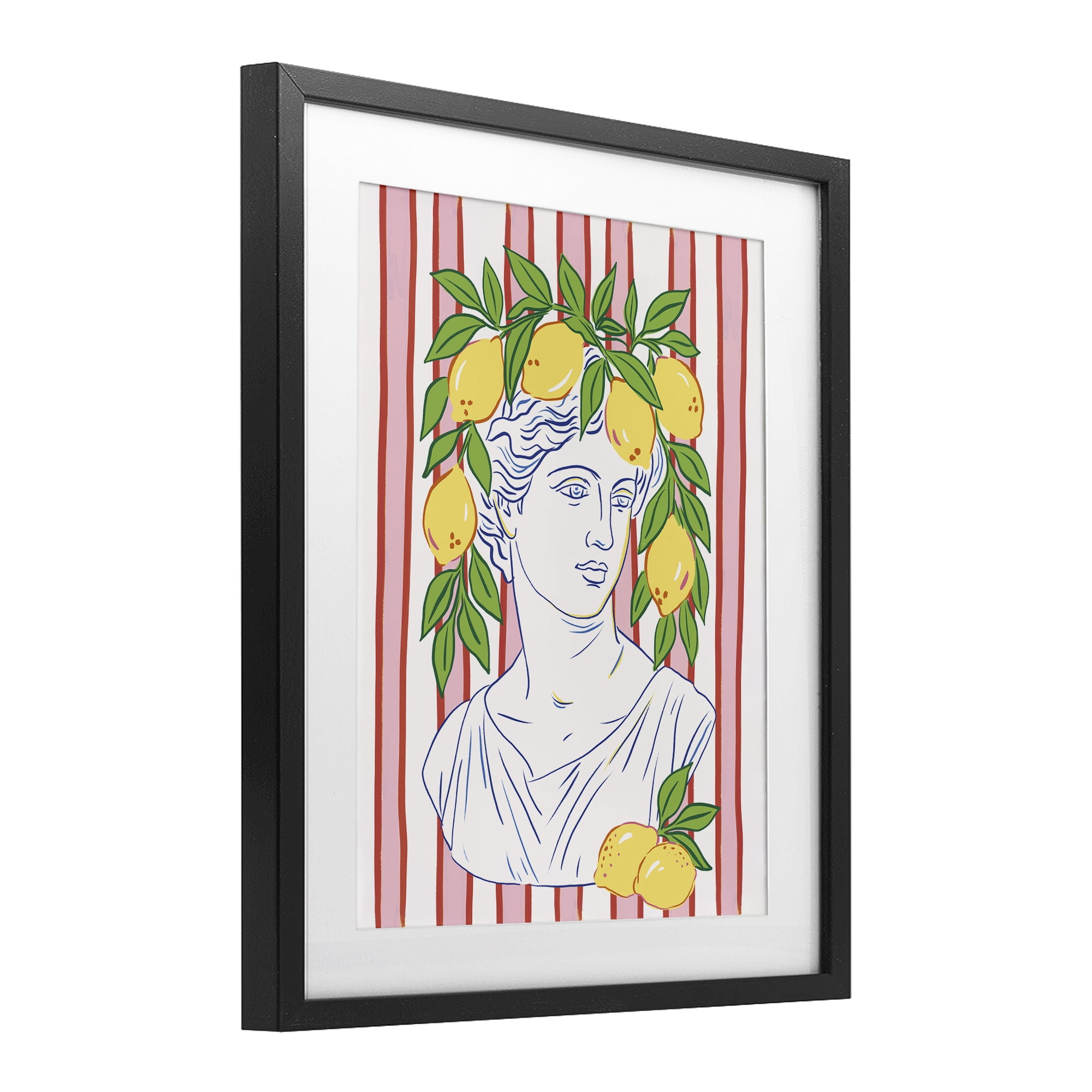 Stupell Industries La Limona Sculpture Face Black Framed Print Under Glass, design by Radhika Modi