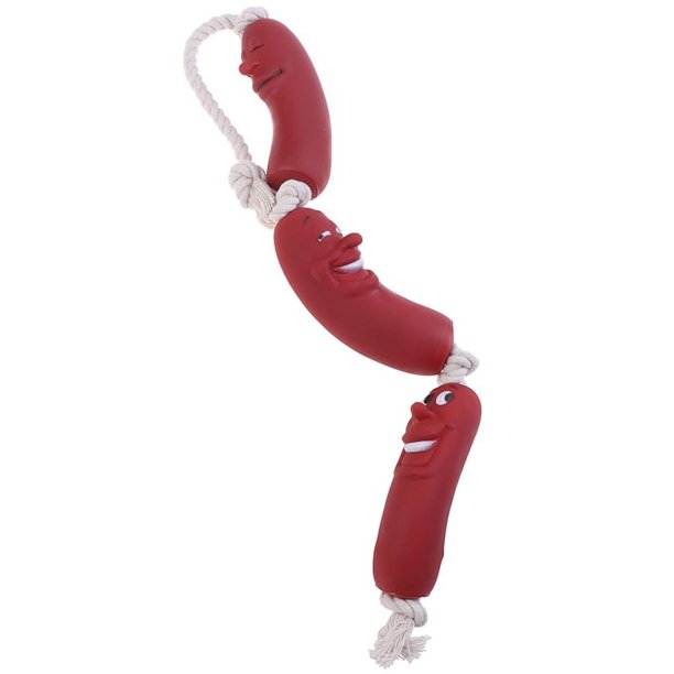 Pet Toys, Sausage Squeaky Latex Dog Toys, Interactive Dog Chew Toy