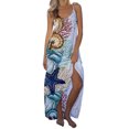 thumbnail image 2 of SMihono Robe Maxi Bohème d'Été pour Femmes Grande Taille Robe d'Été Décontractée Sans Manches pour Femmes Robe Ample à Bretelles Rondes Robe de Plage Robes Maxi Bohèmes Robe Évasée de Plage, 2 of 5