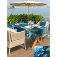 thumbnail image 5 of Rectangle Outdoor Tablecloth With Umbrella Hole And Zipper– Coastal Waterproof Patio Table Cover for Party, Picnic, Backyard, 60"x120" , Vintage Butterfly Ocean Blue, 5 of 8