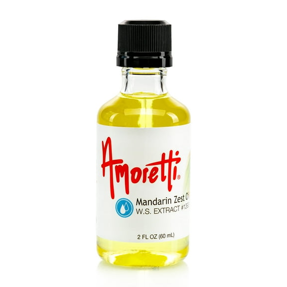 Amoretti - Mandarin Zest Oil Extract Water Soluble 2 oz - Highly Concentrated & Perfect For Pastry, Savory, Brewing, and more, Preservative Free, Vegan, Kosher Pareve, Keto Friendly