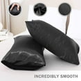 thumbnail image 4 of Auchen Satin Pillow Case, 2 Pack Satin Queen Silky Pillowcase for Hair and Skin, Satin Pillowcase Set of 2-Standard Size (20"x26")Black, 4 of 10