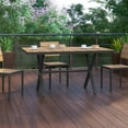 thumbnail image 4 of Flash Furniture Finch Commercial Grade X-Frame Outdoor Dining Table 59" x 35.5" with Faux Teak Poly Slats and Metal Frame, Natural/Gray, 4 of 12