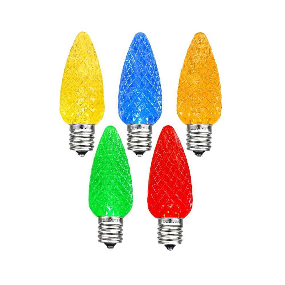 3 Holiday 4 Packs Variety Color Clear C7  Christmas Light Replacement Bulbs 12pc 