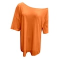 thumbnail image 5 of Bibifish Womens T-Shirts Off Shoulder Short Sleeve Loose Fit Tees Casual Summer Vacation Beach Weekend Street Style Everyday Tops, 5 of 6