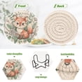 thumbnail image 4 of Cute Fox in Floral Bouquet Coasters with Holder for Coffee Table 6 Pcs Drink Coaster Sets Absorbent for Home Decor 4 inch, 4 of 7