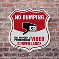 thumbnail image 4 of No Dumping Shield Sign This Property Is Protected By Video Surveillance (2 Pack) 12 inch X 12 inch Shield-Shaped Rust-Free Aluminum Metal Signs Weather Resistant, UV Protected Made in, 4 of 7