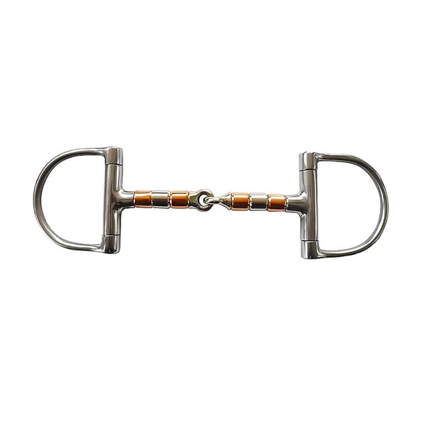 Methold Broca de anillo en D de doble articulación de acero inoxidable de 5 pulgadas Equipo práctico para montar a caballo a prueba Ropa para mascotas Boca de caballo/13.3 cm