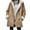 Khaki, variant on Fanxing Womens Plus Size Winter Jacket Fleece Lined Hoodie Coats Warm Casual Soft Cozy Horn Button Down Coats 2XL