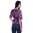 thumbnail image 4 of Moomaya Printed Wrap Over with Belt Style Top For Women Printed V-Neck Casual/Formal Top, 4 of 6