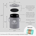 thumbnail image 5 of Kitchen Compost Bin, 1.3 Gallon Countertop Compost Bin with Lid, Indoor Compost Bucket Includes Inner Bucket Liner and Carbon Filter, Small Compost Bin (Without Bags, Cream), 5 of 6