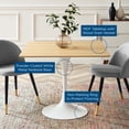 thumbnail image 5 of 36 inch Dining Table, Square, Natural Brown White, Wood, Metal Steel, Modern Contemporary Mid-Century, Kitchen Room Cafe Bistro Restaurant Hospitality, 5 of 6