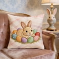 thumbnail image 4 of Easter Pillowcase Set 18 in x 18 in Sofa Cushion Cover with Concealed Zipper and Holiday Rabbit Egg Print, 4 of 6
