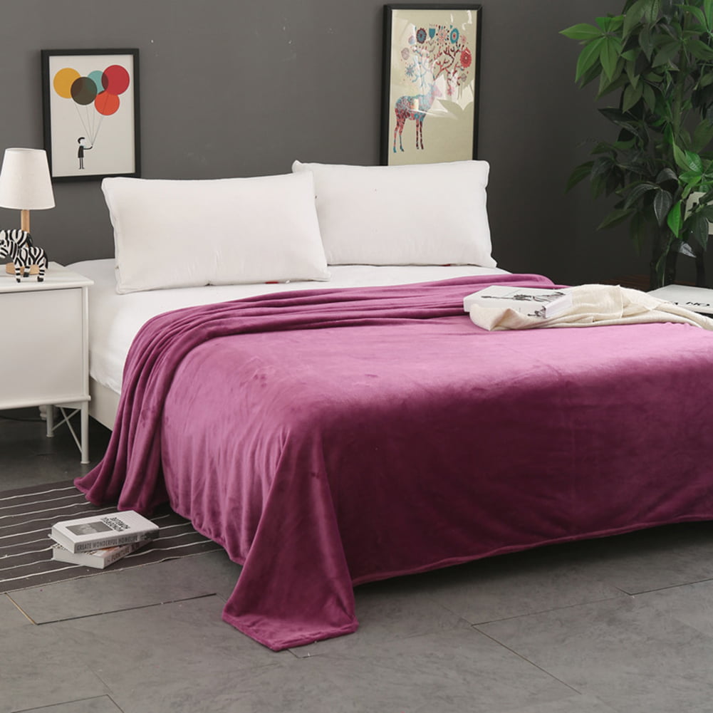 Fleece Blanket Super Warm Soft Throw Winter Sofa Bed Travelling Bedspread Sheets 
