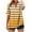 Yellow, variant on Paiwinds Women's V-Neck Printed Short Sleeve T-Shirt, Gradient Stripe Pattern Casual Top, Loose Fit Summer Fashion Tee