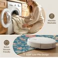 thumbnail image 5 of ODIKA 3'x5' Teal Garden Elegance with Vintage Floral Washable Accent Rug Classic Botanical and Bird Motifs, Timeless Appeal Pet Friendly, Non-Shedding Mat for Bedside, Nursery Room, 5 of 7
