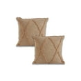 thumbnail image 4 of Ox Bay Sara Set of 2 Shag Diamond 18" x 18" Frappe Cotton Adult Decorative Throw Pillows, 4 of 6